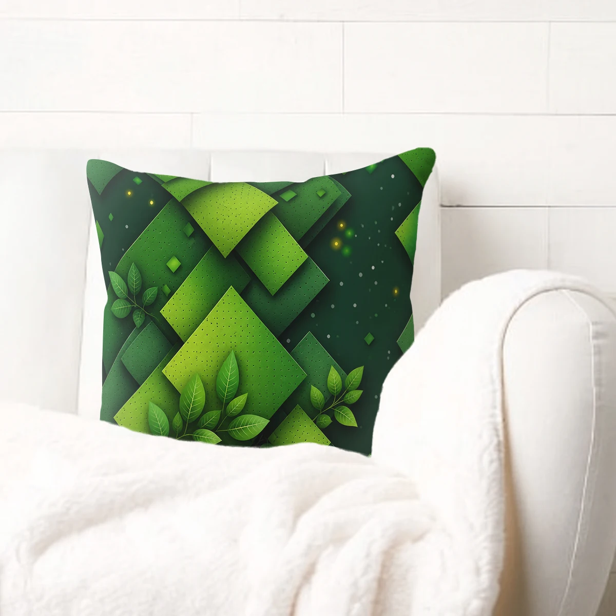 Artistic Human Figure & Botanical Pattern Polyester Pillow Cover - Stylish Decorative Pillow Case for Home Sofa, Bedroom Decor