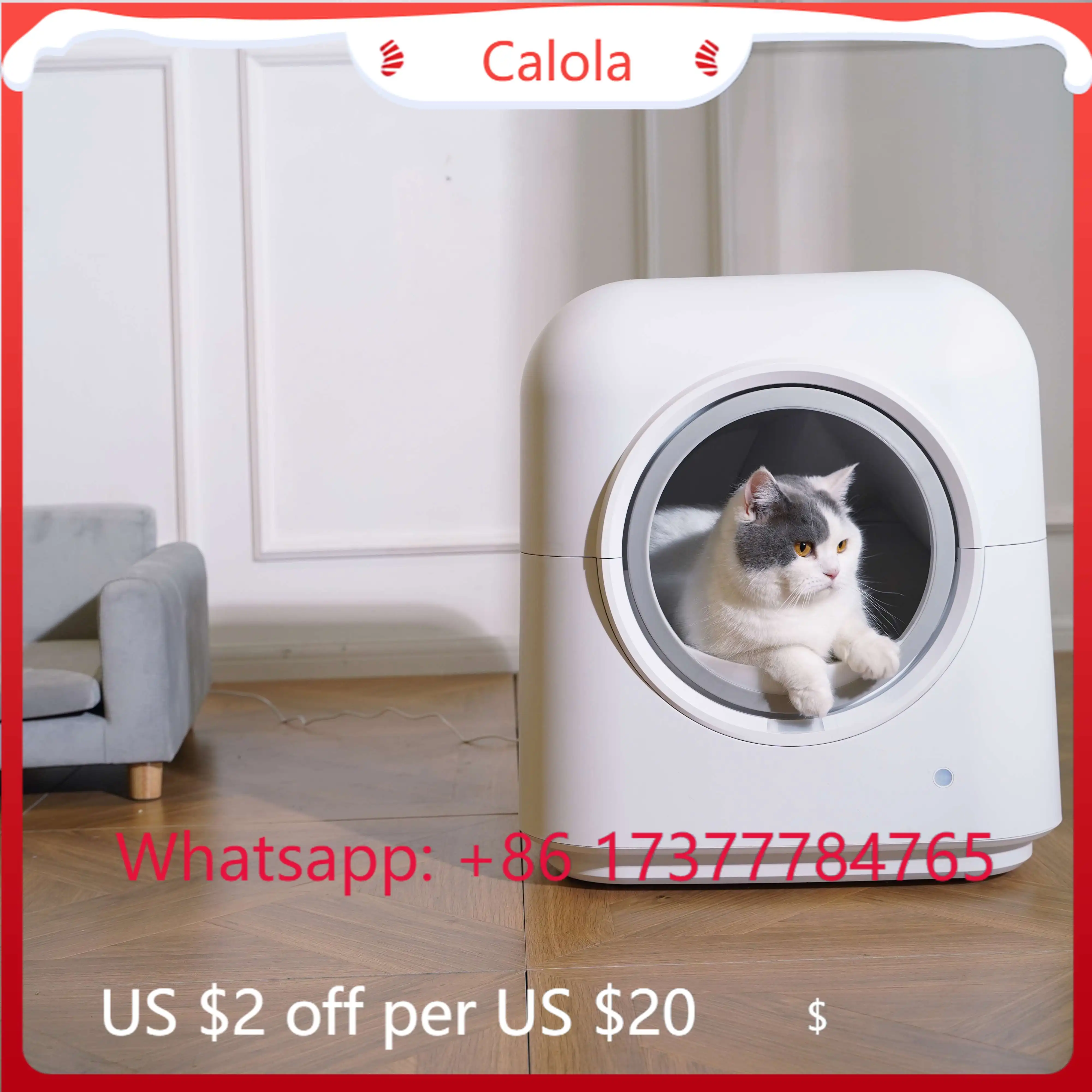 Smart Automatic Cat Box New Fashion Design Low Noise App Control Intelligent Electric Self Cleaning