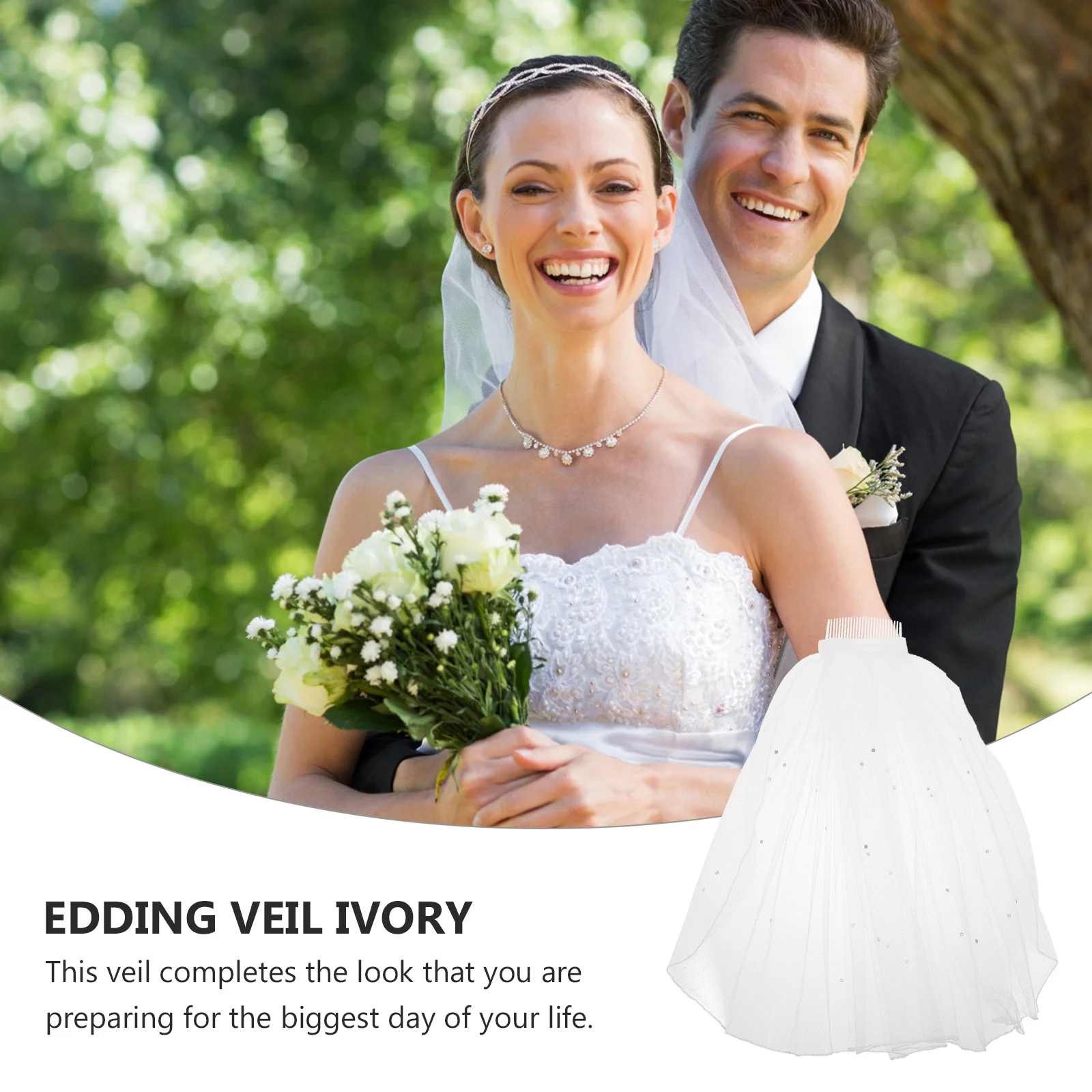 

Eye-Catching Short Bridal Veil Ivory Crystal Comb for Wedding Engagement Proposal White Bridal Veils Wedding Veil Ivory