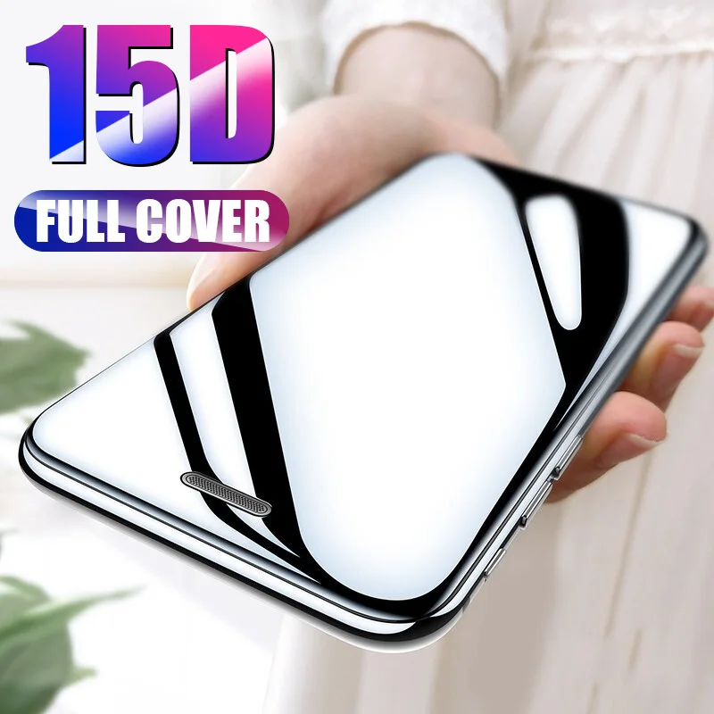 

Защитное стекло 15D для iPhone X, XS, 6, 6S, 7, 8 Plus, защитная пленка для экрана iPhone 11 Pro MAX, XR, 12, 13, 14 Pro, закаленное стекло