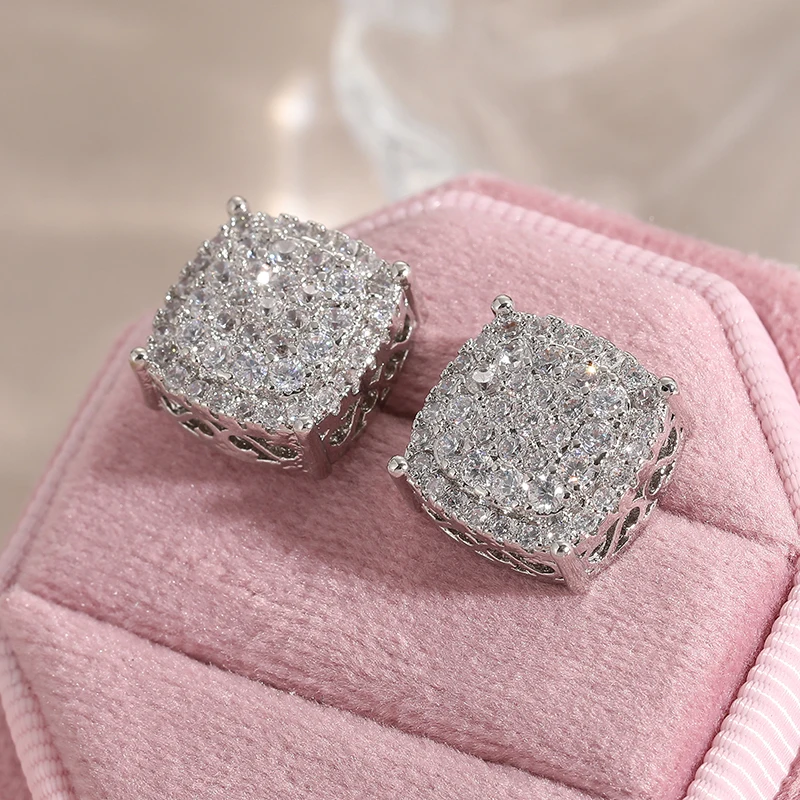 Pendientes delicados para hombres y mujeres Accesorios cuadrados adecuados para fiestas de bodas van con todo