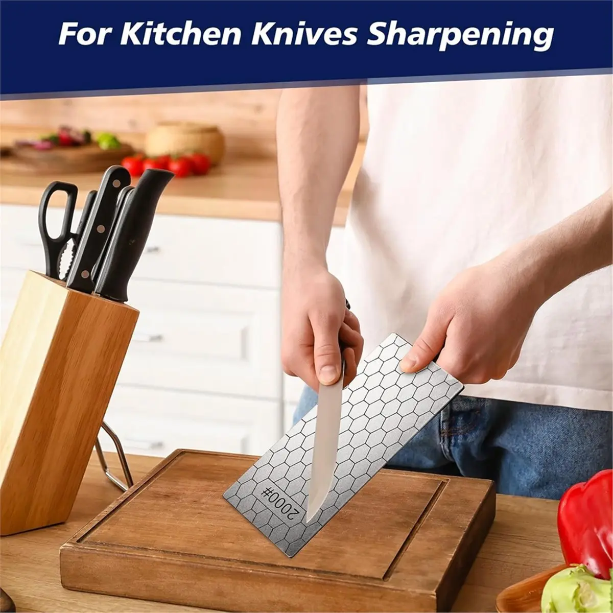 Budget-Friendly-15Pcs Sharpening Stone, Lapping Plate with Extra Fine/Medium/Coarse Plate and Non-Slip Base 80-3000 Grit