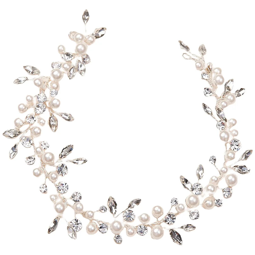 عقال لؤلؤ الزفاف إكسسوارات شعر الزفاف أحجار الراين مزين مجوهرات الرأس لحفلات خطوبة العروس وديكور المهرجانات