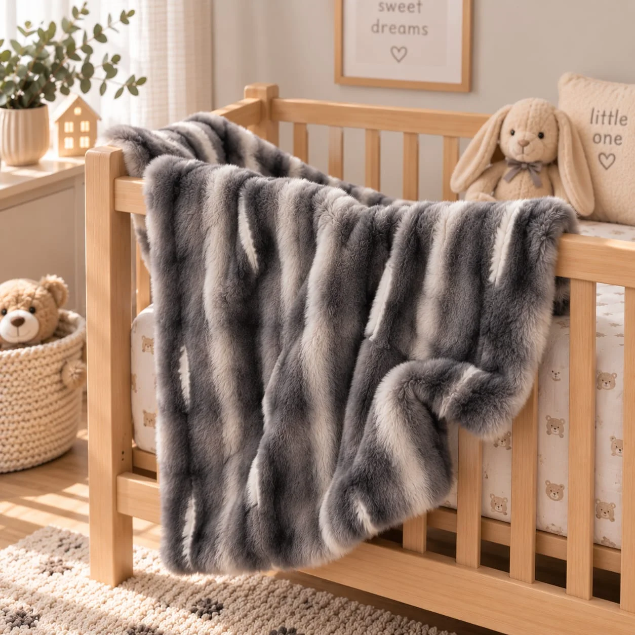Faux Fur Gradient Throw Blanket by Ali Mali