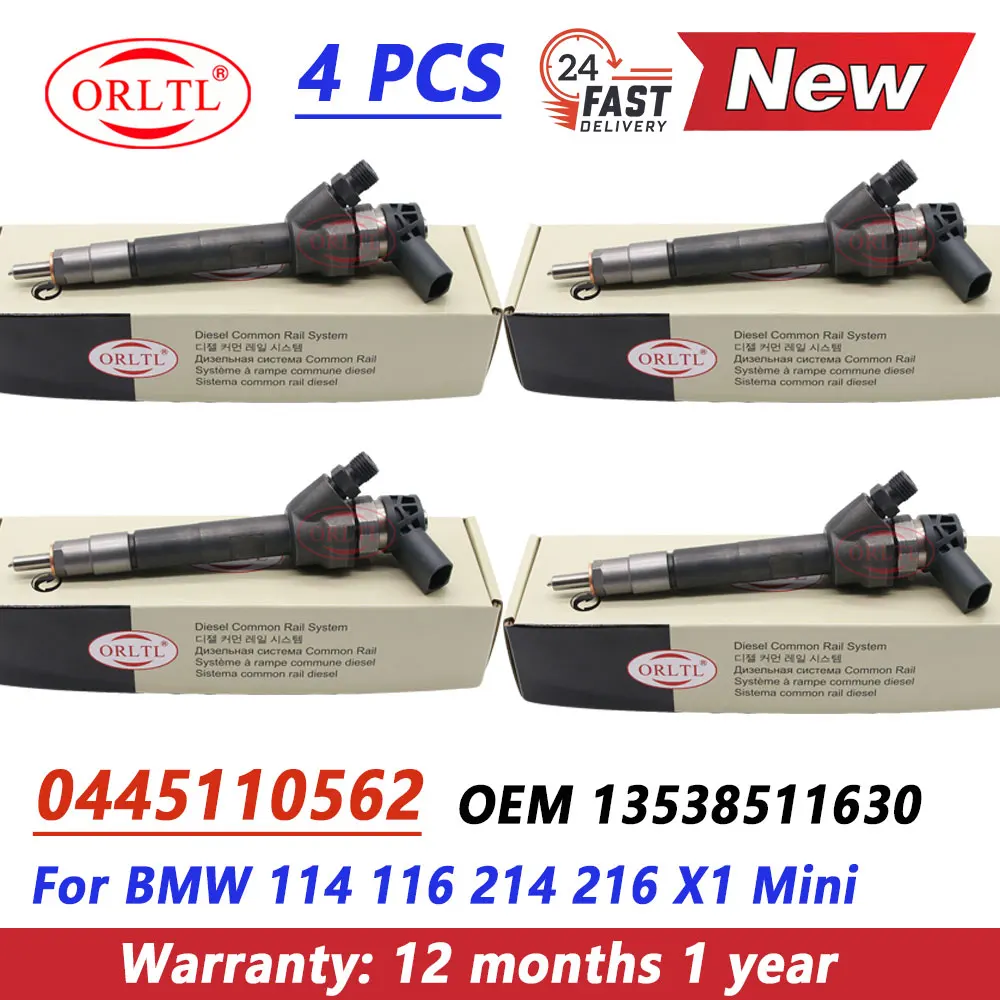 

4 шт. 0445110562 НОВЫЙ НАСАДКА 0 445 110 562 13538511630 Авто 8511630 Дизельный инжектор 0445 110 562 для BMW 114 116 214 216 X1 Mini