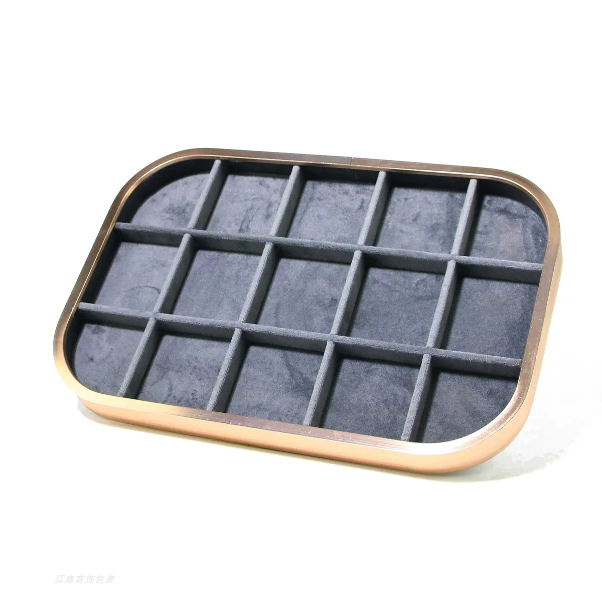 Pink Beige Gray Premium Metal Edge Inside Velvet Jewelry Tray Necklaces Rings Pendants Bracelets Storage and Display Tray