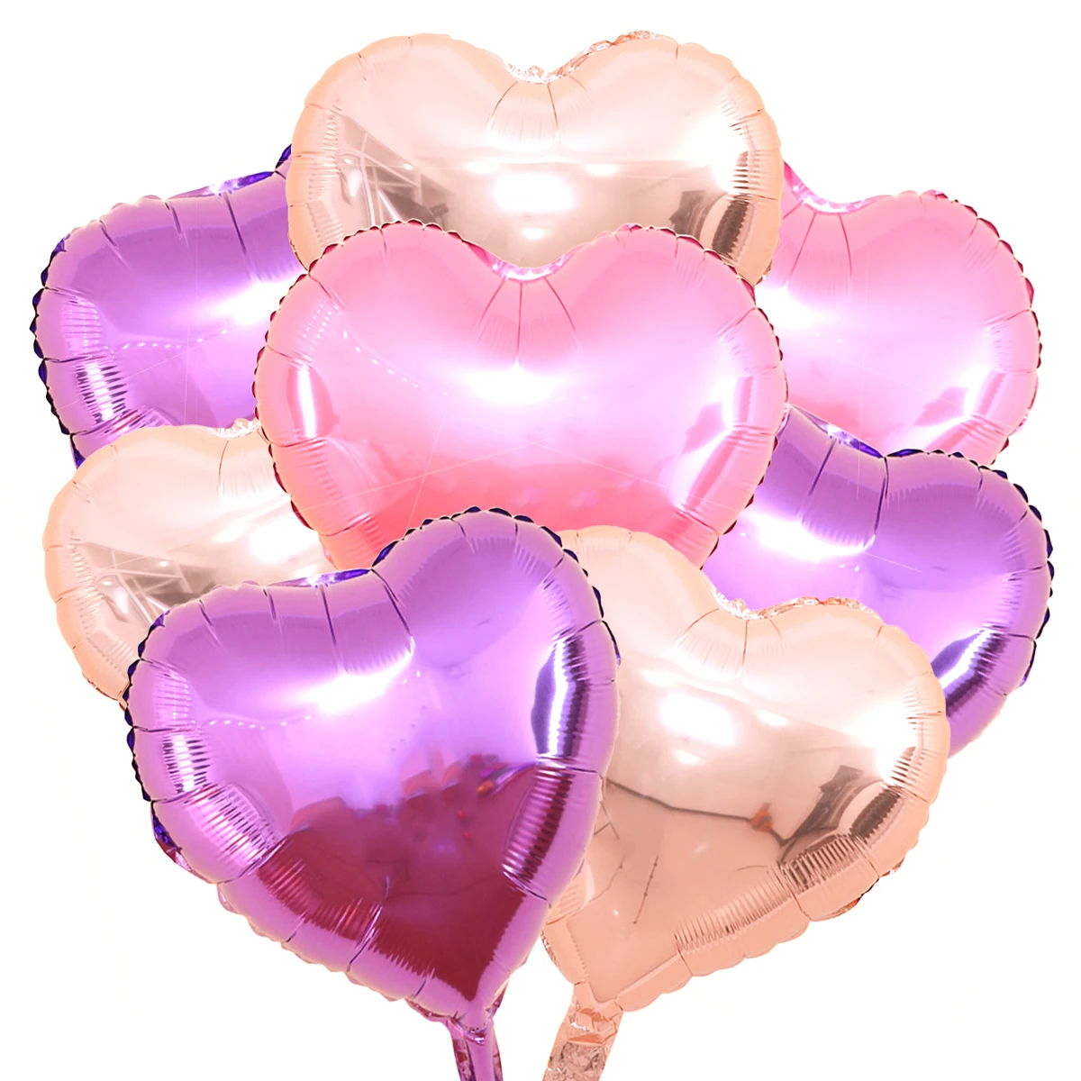 

12pcs Heart Shaped Balloons 18inch Gold Purple Pink Solid Color Romantic Wedding Proposal