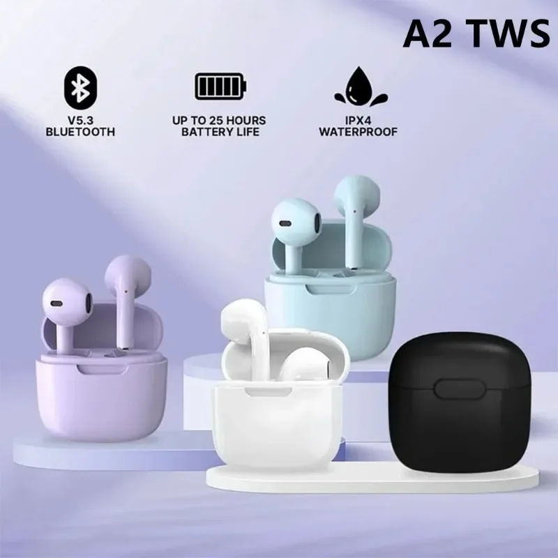 A2Pro TWS True Wireless Bluetooth Macaron Headphones V5.3 Ultra-long Battery Life and Stereo Low-latency Gaming Sports Headset