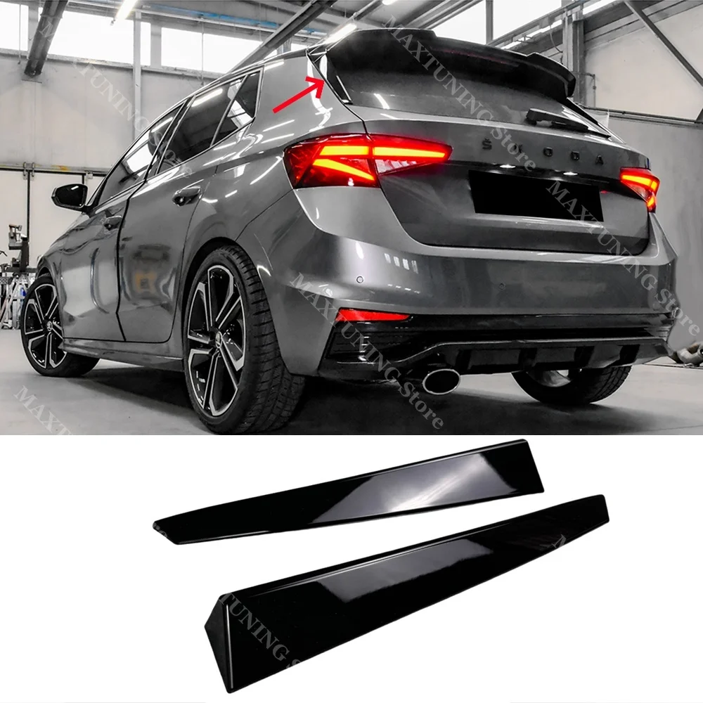 

For Skoda Fabia IV MK4 TSI MPI 2021-2025 Pair Car Rear Window Side Spoiler Wing Trunk Canards Splitter Lip Trim Body Kit Tuning