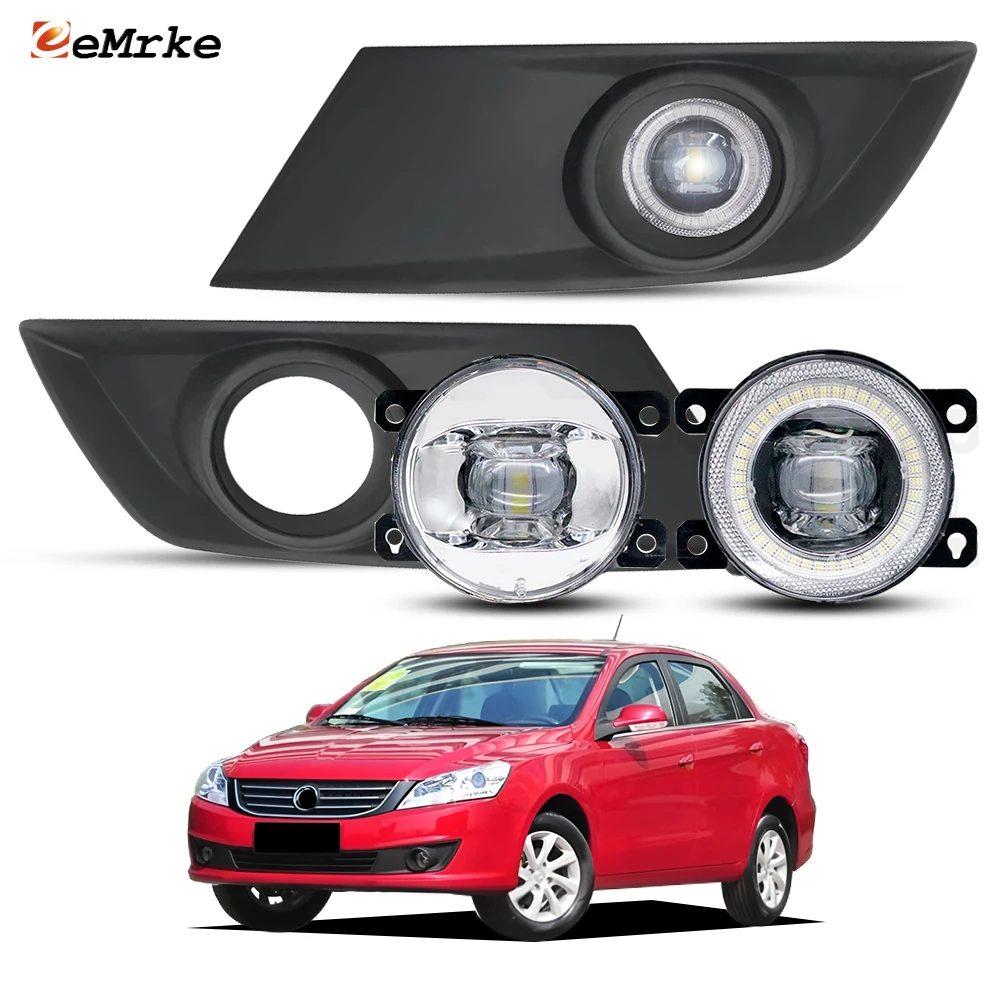 LED Fog Lights Angel Eyes DRL For Dongfeng S30 DFM 2014 2015 2016 2017 2018 Daytime Running Light OR Fog Lamp Cover Frame Grille