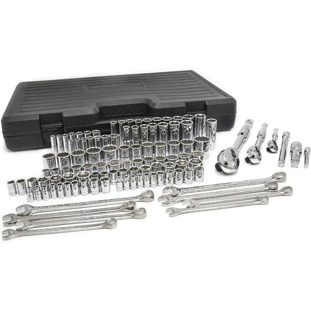 

110 Pc. 1/4", 3/8" & 1/2" Drive 6 & 12 Pt. Mechanics Tool Set, Standard & Deep, SAE/Metric - 89058