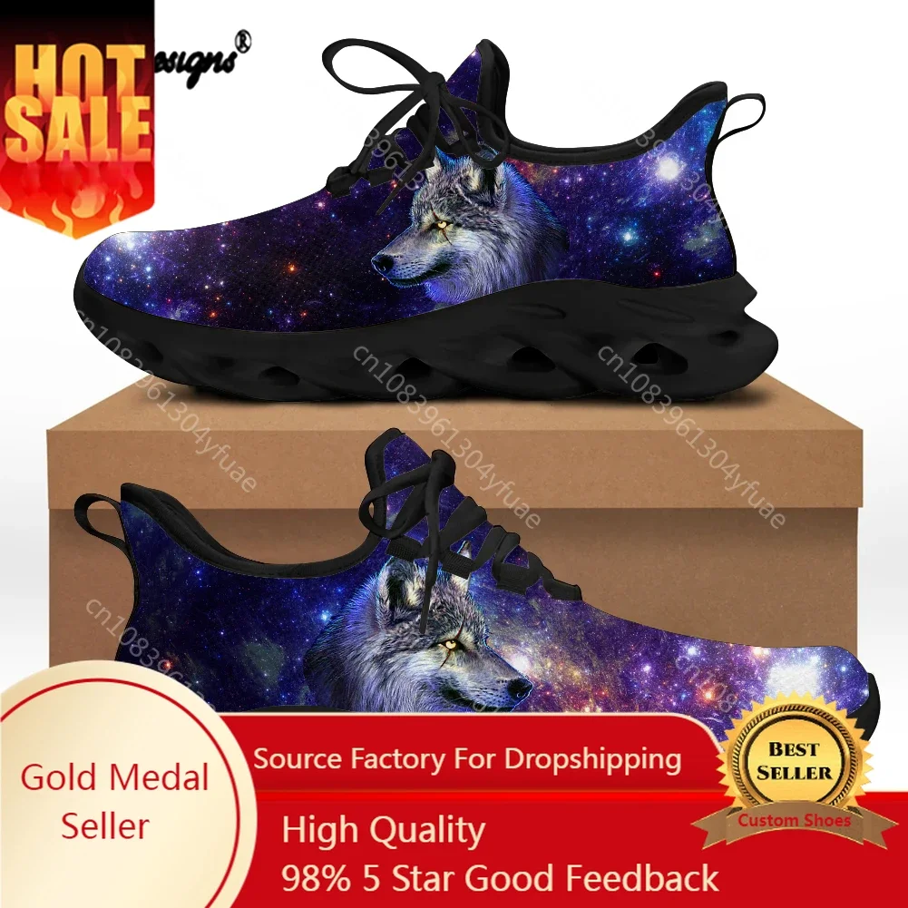 

Noisydesigns suola nera Galaxy 3D Wolf stampe moda uomo Sneakers Casual smorzamento scarpe stringate estive traspiranti resisten