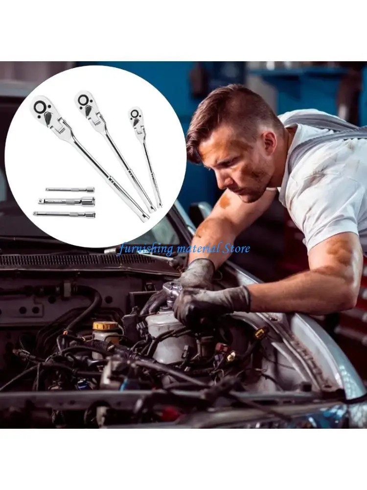 Y5GD Heavy Duty 6PCS Ratchet Wrench 72Teeth Mechanism For Mechanical Repairs