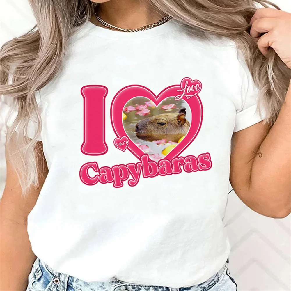 Capibara Kapibara t-shirt femminile Confortevole Punk gotico kawaii harajuku top tees Y2k vestiti coreani Pastello Punk Psichedelico