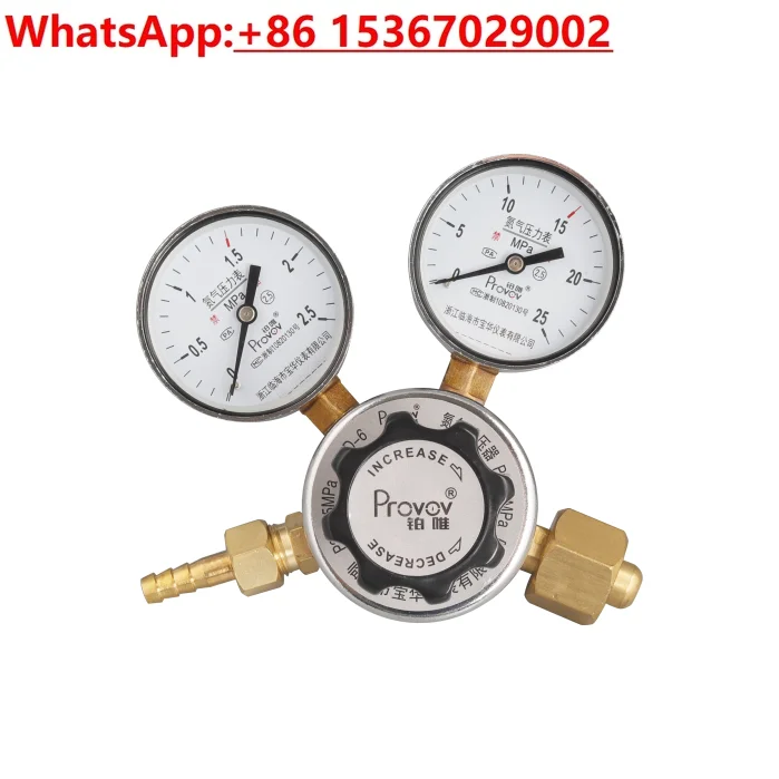 

Nitrogen pressure reducer YQD-6 gas pressure regulator valve 2.5 * 25MPa nitrogen cylinder pressure reducing valve gauge