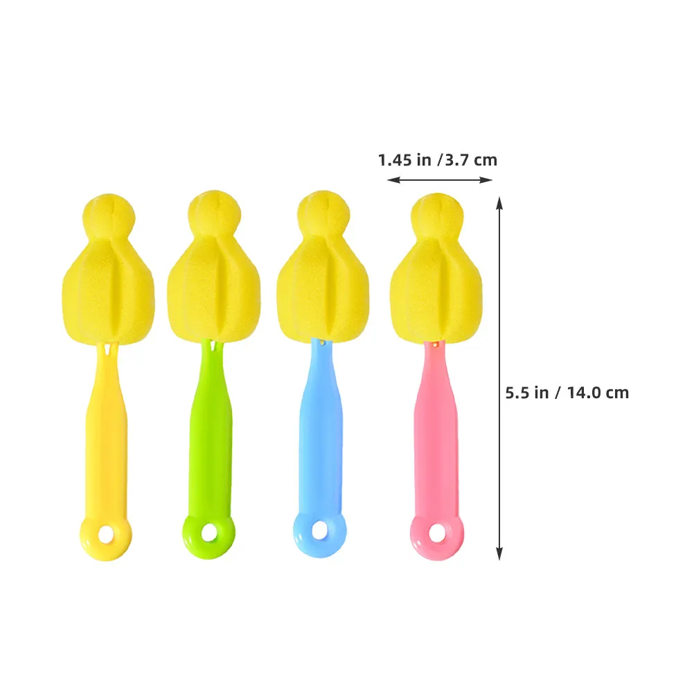 20Pcs Baby Bottle Sponge Brush Set Nipple Cleaning Tool for All Bottle Brands Milk Residue Removal Gentle Non-Scratch Travel