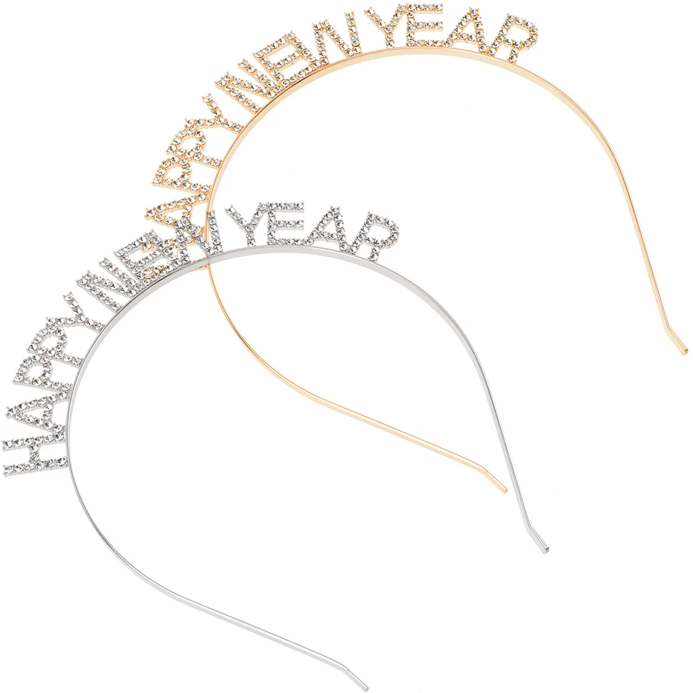 

2pcs New Year Headband Glitter Festival Hair Accessory Portable Party Supplies Women Hairband Photo Booth Props Spring Festival