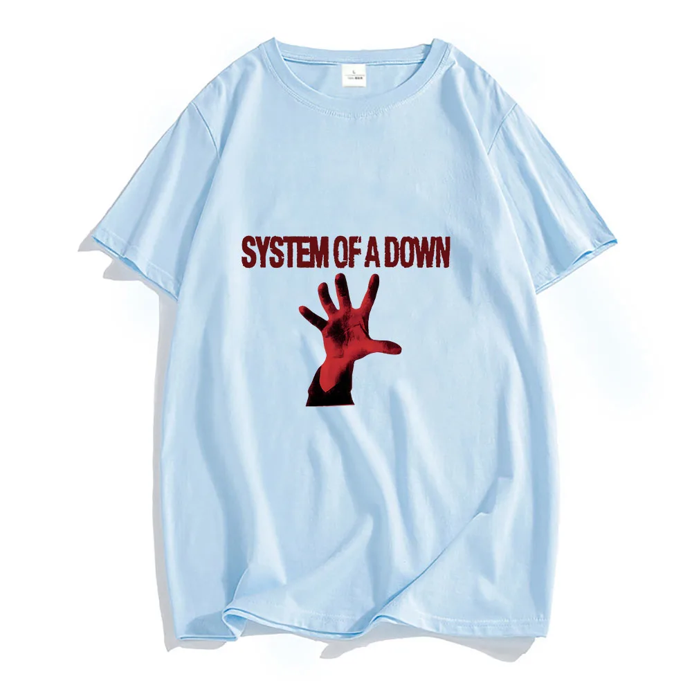 System of A Down Shirts Retro Band Tees 100% Cotton Summer Casual Clothes Creative Graphic T Shirt Printed Streetwear T-shirt