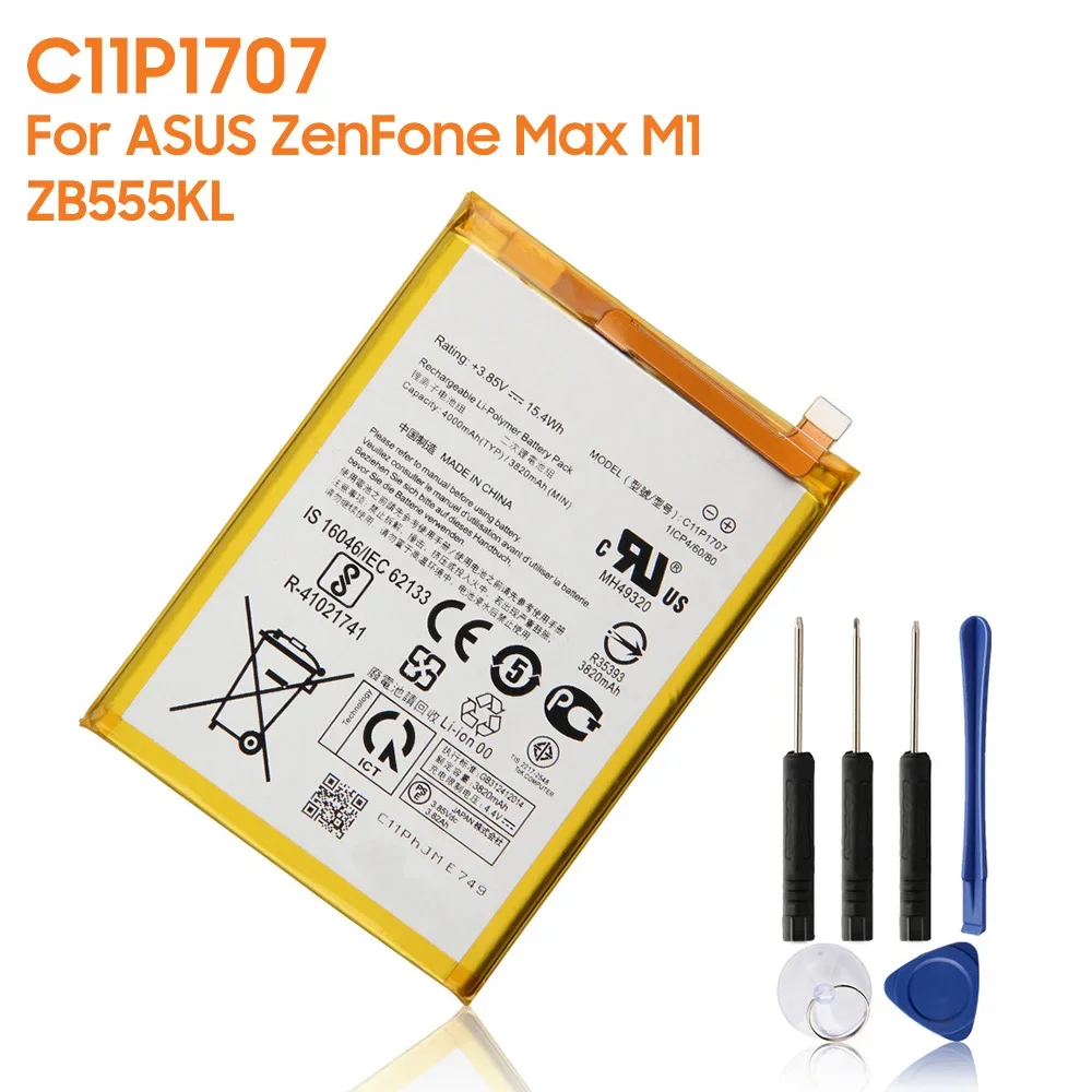 

Production in 2024 Replacement Battery C11P1707 For ASUS ZenFone Max M1 5.5" ZB555KL Rechargeable Phone Batteries 3820mAh