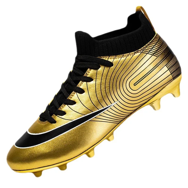 Electroplated gold-soled football shoes men's tf broken nails middle and large children, primary and secondary school students,