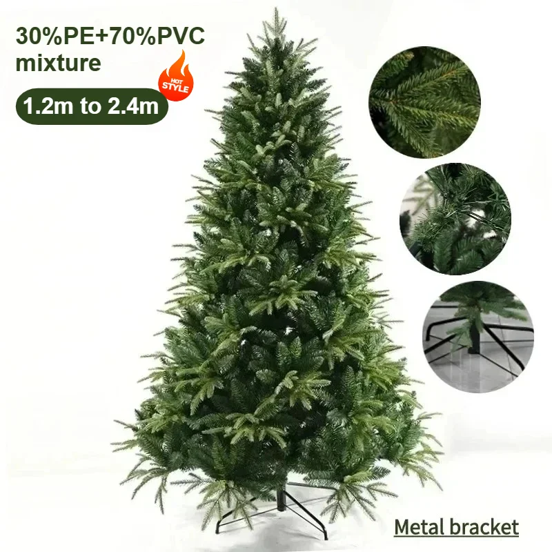 

Artificial Christmas Tree PE&PVCWith lights luxury large Christmas tree 1.2m-2.4m indoor and outdoor party Christmas decoration