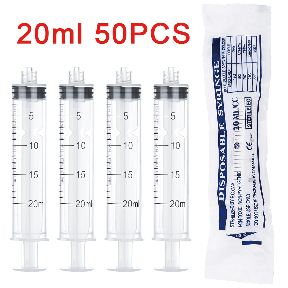 Price 50PCS 20ml/cc Luer Lock Syringe Single-Use Packaging Liquid Dispenser for Perfumer