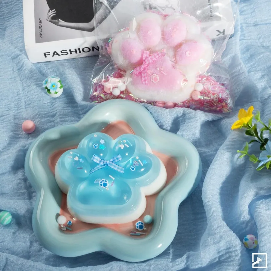 ZIFTY 2Pcs Large Paw Squishy Toys Big Furry Cat Paw Squeeze Toys 4.7 Inch Str Relieving Fidget Toy Sensory Toys for Adults with