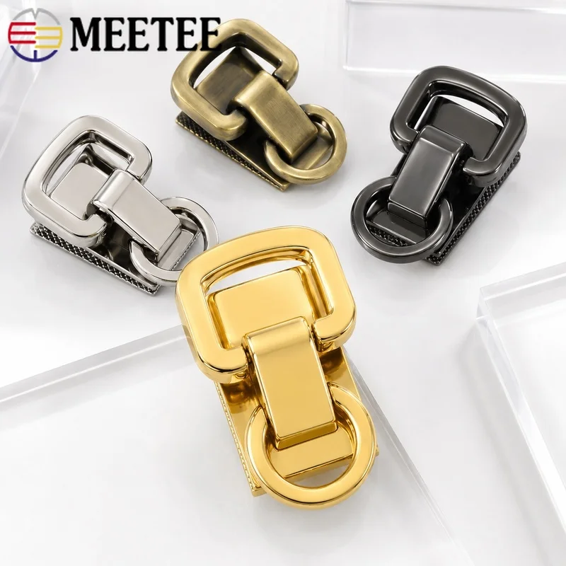 

4/10Pcs 34mm Metal D Ring Side Clip Buckle Bag Strap Chain Hanger Screw Clasp Luggage Hook Hardware for Handbag Repair Craft