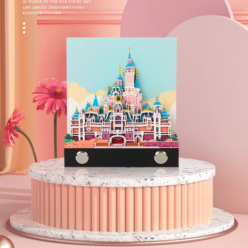 

DIY Dream Princess Castle Notes Paper Three-Dimensional Paper Carving Building Home Decorations Calendar Toys For Children Gift