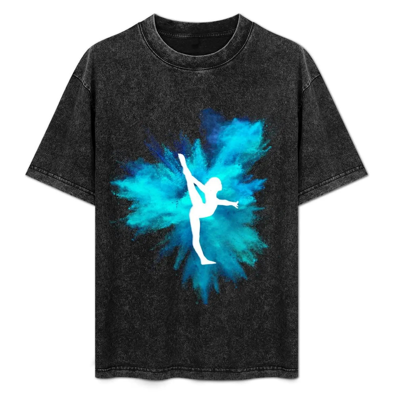 

Gymnast Silhouette - Blue Explosion(On Black) T-Shirt man t shirt heavy cotton man tshirt T-Shirt
