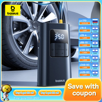 Baseus 2 in 1 Car Air Pump Wired/Wireless Car Air Compressor Dethable Flashlight 6000mAh Power Bank Portable Tire Inflator Pump