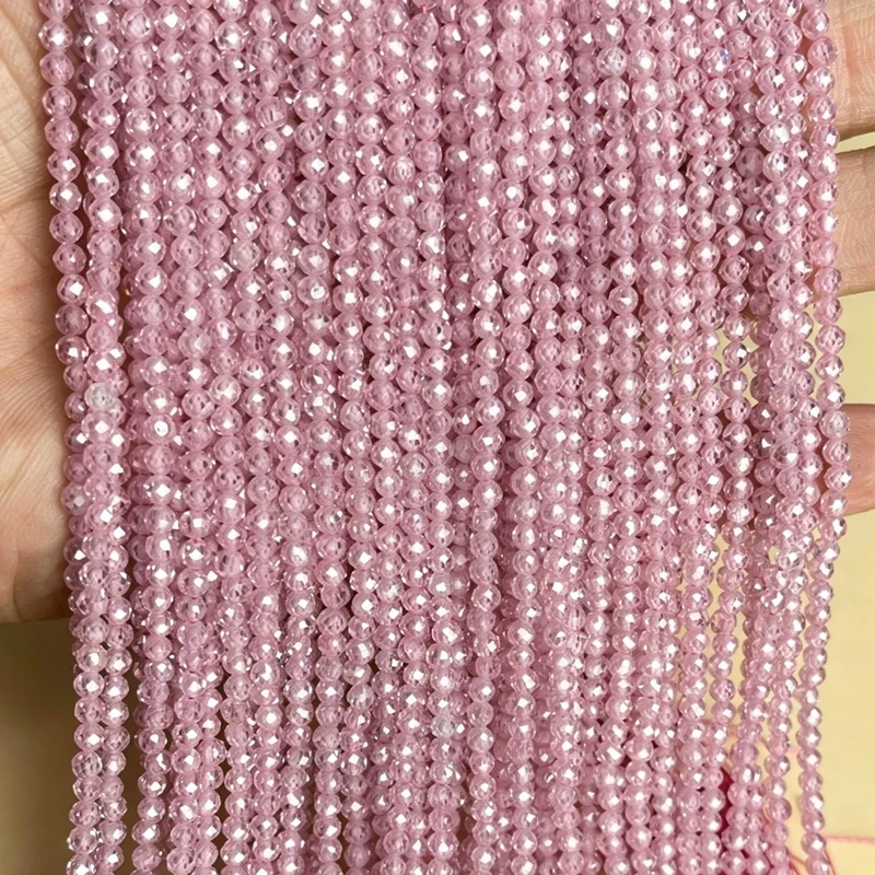 2 3 4 mm facettierte Zirkon-Kubik-Natursteinperlen, runde lose Perlen für die Herstellung von DIY-Armbändern, Halsketten, Schmuckzubehör für Frauen. – Detail 6
