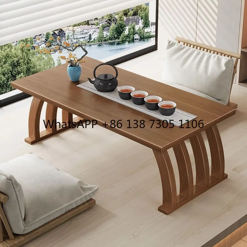 

Chinese bay window small coffee table tatami simple window sill balcony bamboo tea table low carpet small table