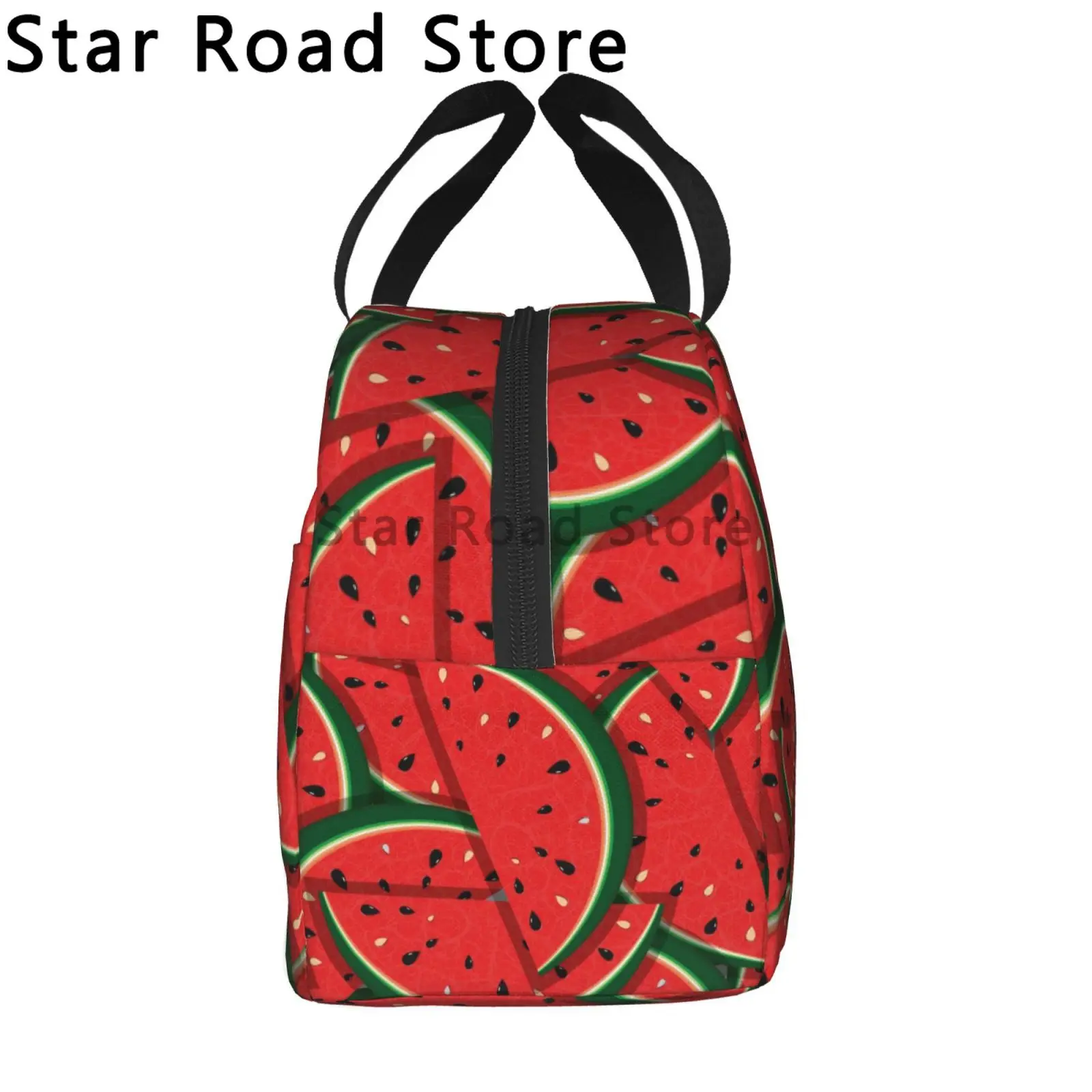 Cute cartoon Watermelon Lunch Bag Travel Work Picnic Bento Box Cooler Reusable Canvas Tote Boxes for Kids Insulated Lunch Bags