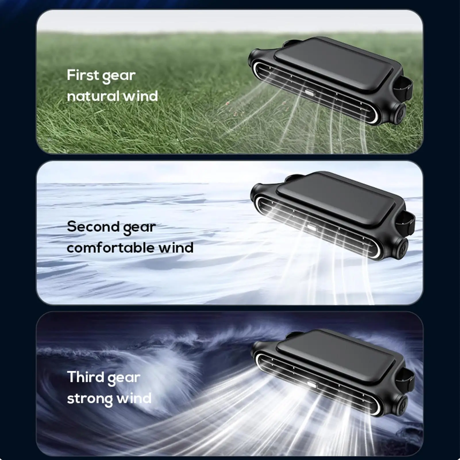 مروحة مقعد السيارة USB 3 سرعات قابلة للتعديل، مروحة مسند الرأس المحمولة، أجزاء مساعدة للسيارات للأنشطة الخارجية في الطقس الحار
