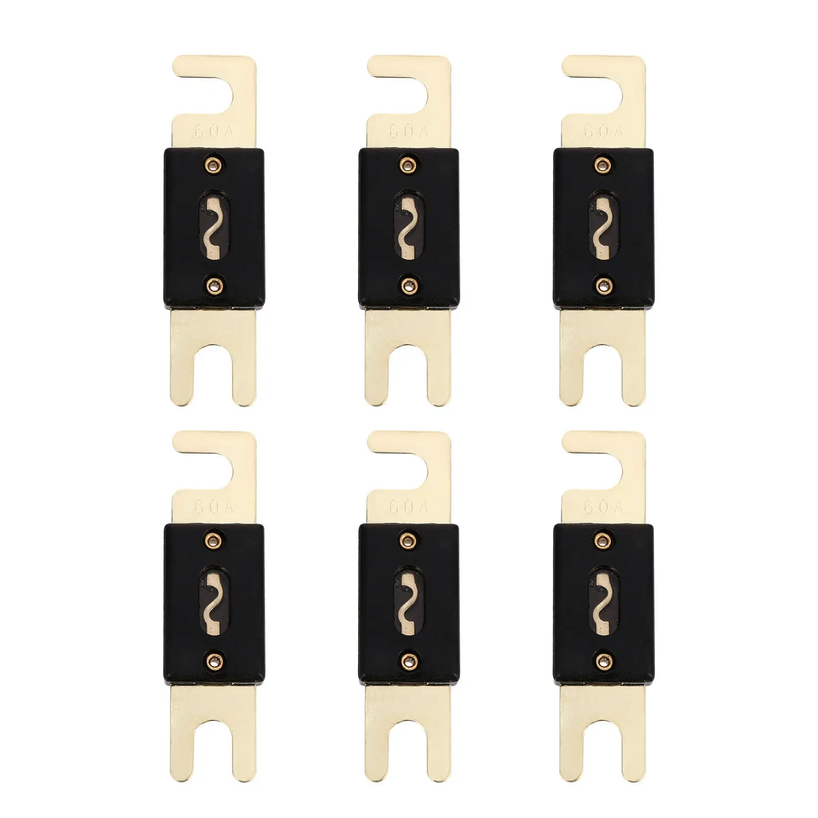 

6Pcs Fuse Gold Plated Corrosion Resistant Inline Fuse for Car Auto Audio System Protection Amplifier Speaker Stereo Accessory