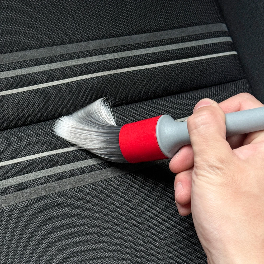 AUTOBRIGHT 5pcs Car Wash Brushes High quality soft brush Dense Bristles Car Detailing Clean Interior Wheel Silver Brush set Tool image 6