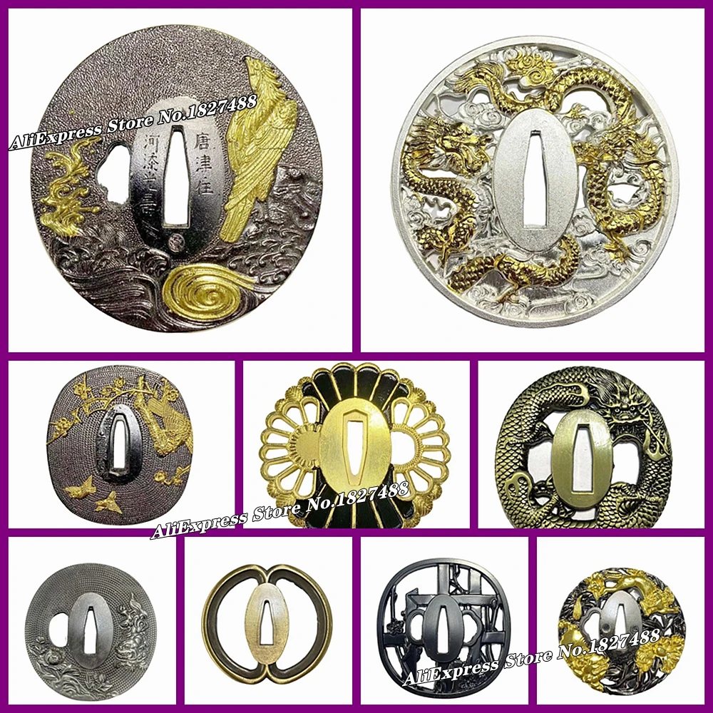 18 Different Style Good Quality Kirsite Tsuba Japan Sword Guard Fitting For Katana/Wakizashi/Tanto Replace DIY Metal Accessory