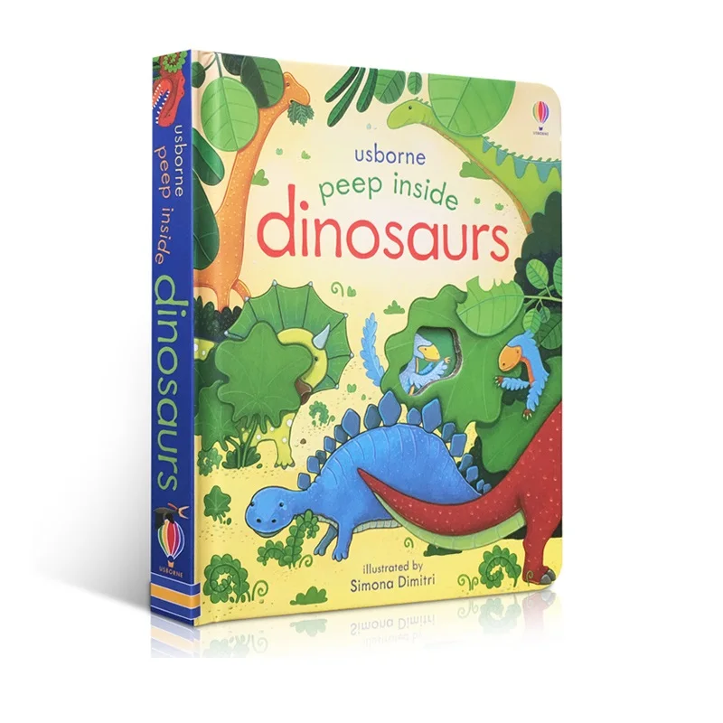 Usborne Peep Inside Dinosaurs English Picture Book Children Early Educational Dinosaur Ideal Baby Reading Collection Gift
