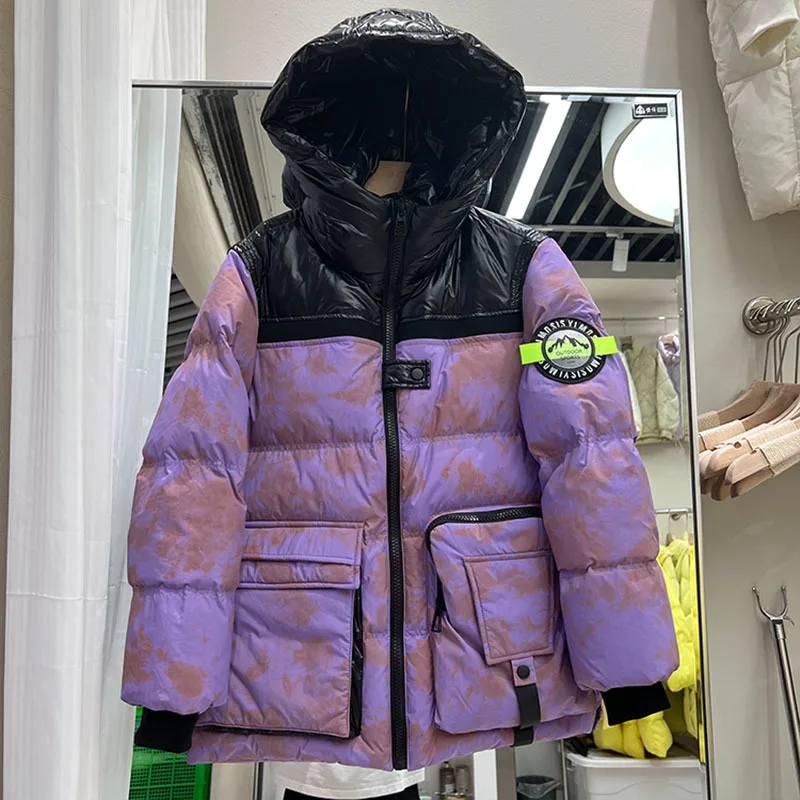 Women Print Down Jacket New Casual Style White Duck Down Jackets Autumn Winter Coats And Parkas Female Outwear