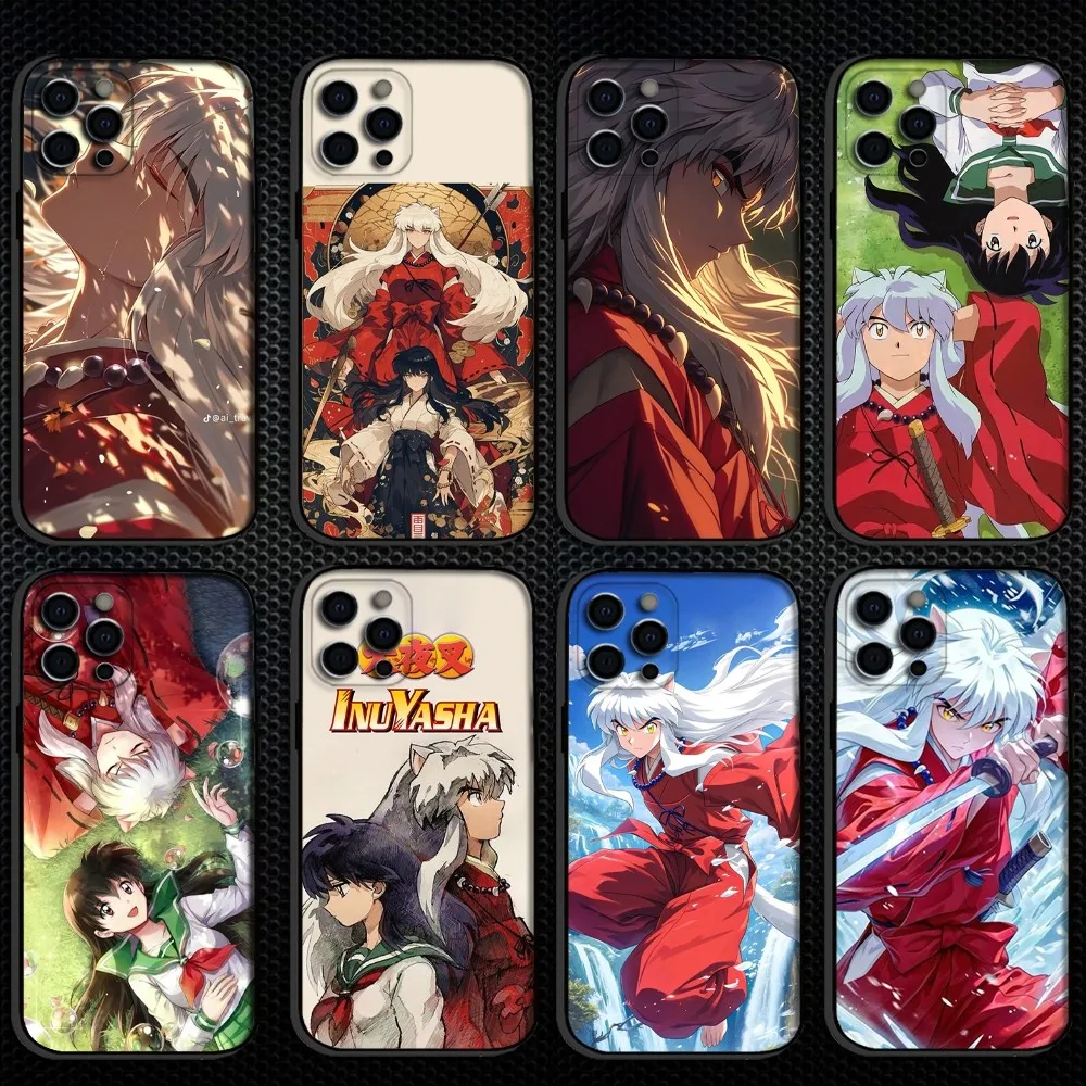 

Inuyasha Anime Comics Phone Case For iPhone 16,15,14,13,12,11 Plus,Pro Max,XS,X,XR,SE Soft Silicone Black Cover