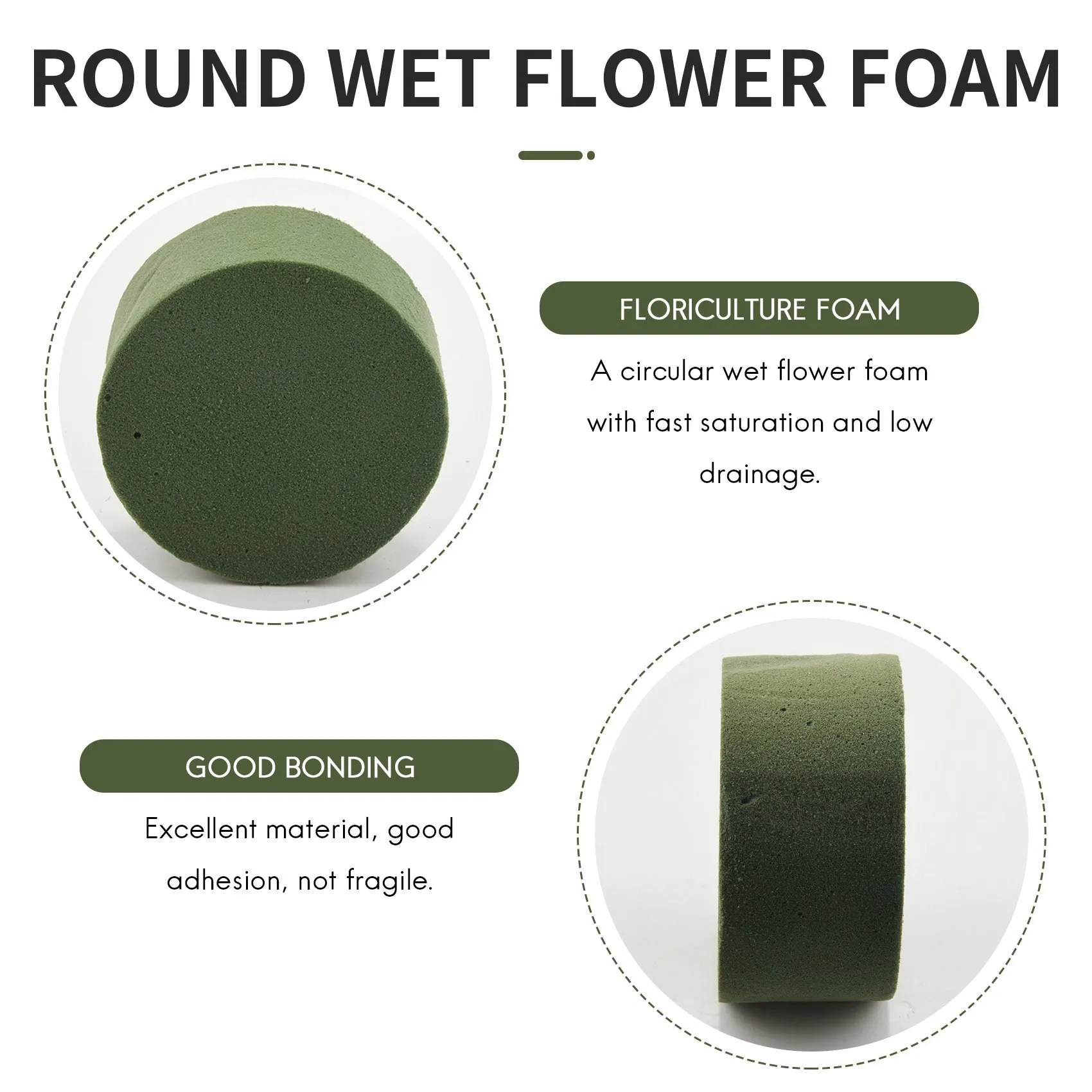 قطع غيار الأجهزة مكونة من 8 قطع من مجموعة ترتيب الزهور DIY، رغوة زهور مبللة مستديرة خضراء، زهور ممر الزفاف، ديكور الحفلات