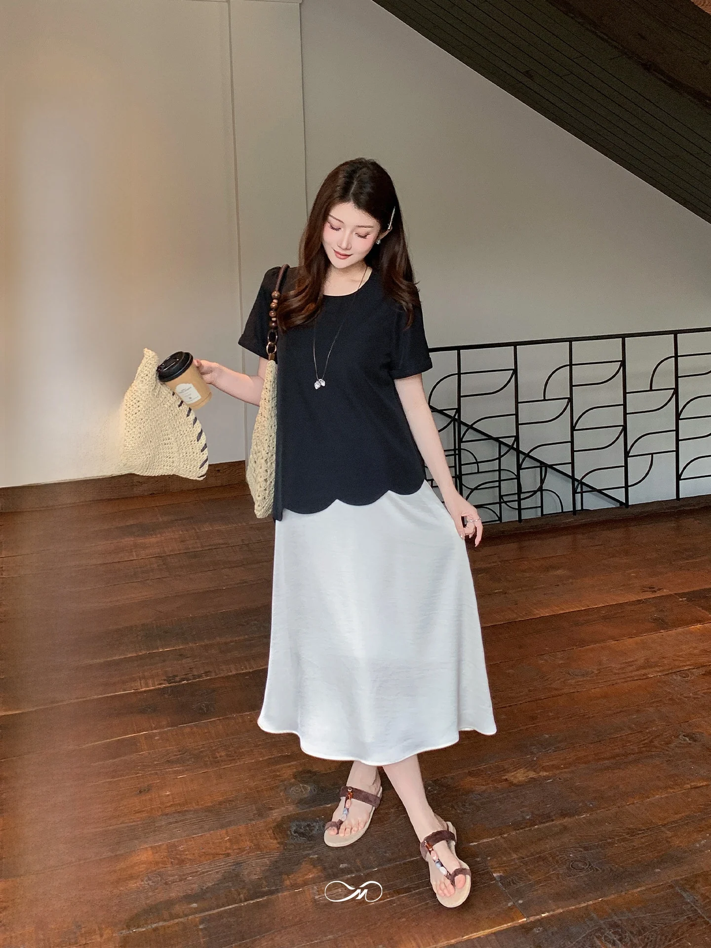 

New Arrival Large Size Women's Dress Masixi Ripple Color Block T-Shirt Dress Asymmetrical A-Line Summer Casual Polyester Blend