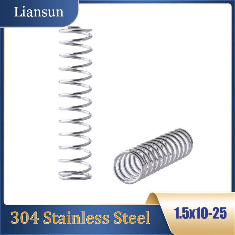 نوابض إرجاع وضغط من الفولاذ المقاوم للصدأ 304 - 1.5x10-25x10-200 نوابض إعادة الضبط الدقيقة للإلكترونيات والآلات