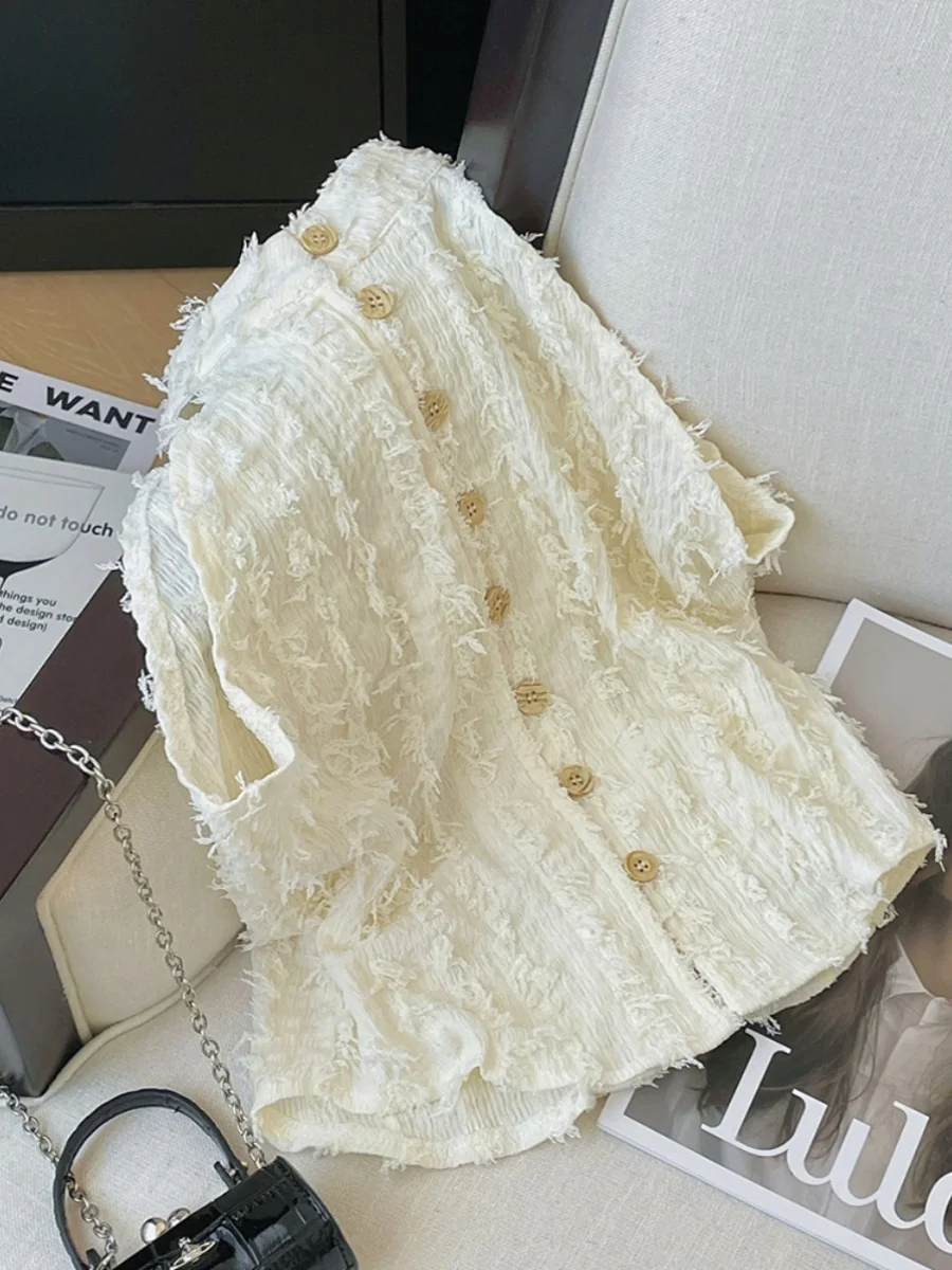 Ele Frangé rayé Ne suspendu Svel haut femmes été en plein air simple bouton sangle gilet français Sle ort longueur