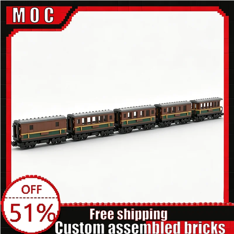 

315 PCS MOC Baggage Coach Train Carriage Model City Railway Building Blocks DIY Assembly Educational Toy Birthday Christmas Gift