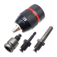 2-13mm Keyless Threaded Metal Drill Chuck, Hex Shank/SDS/Square Quick Grip Adapter, Chuck for Drill Bits Screwdriver Tap&Sockets