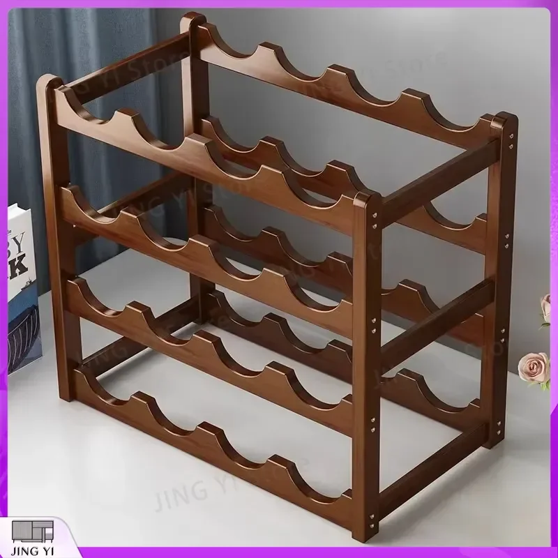 Vintage Freestanding Wine Rack Cabinet for Home Kitchen Bar Storage Wine Cooler Stand Beverage Organizer Stainless Steel Wine