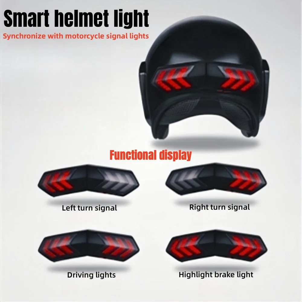 Motorcycle Helmet Light LED Helmet Wireless Warning Light Electric Bicycle Intelligent Turn Signal Synchronization Signal