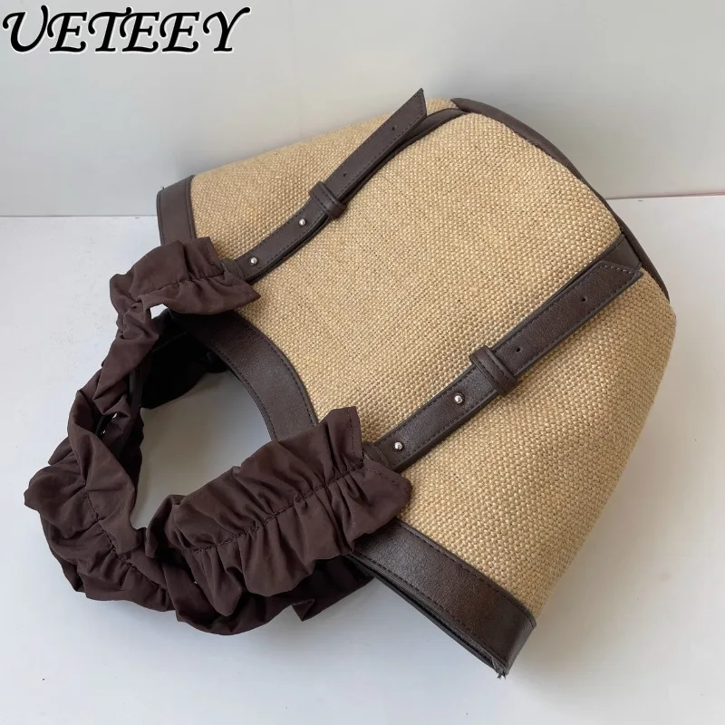 

Summer New Large Capacity Lace Handheld Woven Bag Sweet Girl Versatile Shopping Makeup Box Fashion Cosmetic Bags for Women